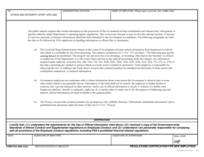 FDA Ethics and Integrity Certification Form