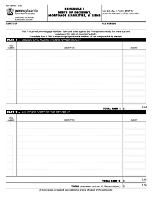 Pennsylvania Inheritance Tax Return Schedule I and J