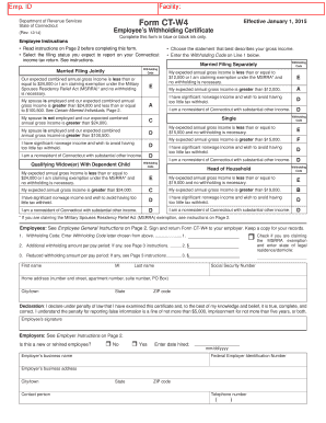 Connecticut Employee Withholding Certificate