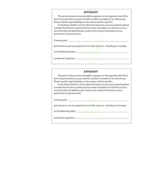 Virginia Hunting and Trapping Affidavit