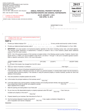 Maryland Annual Personal Property Return
