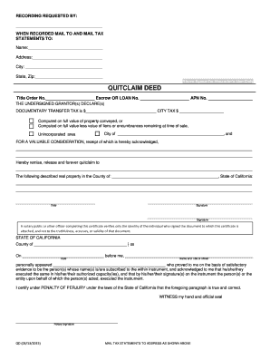 California Quitclaim Deed