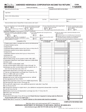 Amended Nebraska Corporation Income Tax Return