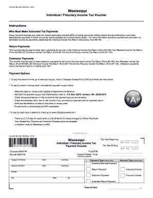 Mississippi Individual Fiduciary Income Tax Voucher