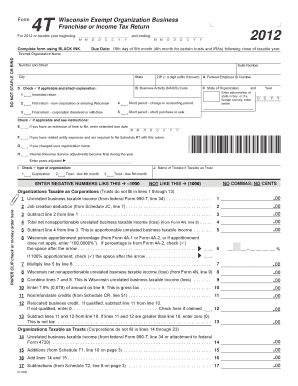 Wisconsin Exempt Organization Business Tax Return