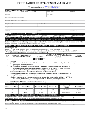 Unified Carrier Registration Form 2015