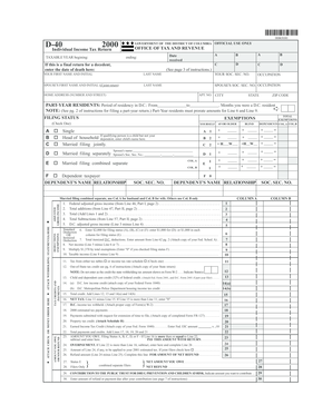 District of Columbia Individual Income Tax Return