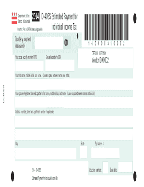 D-40ES Estimated Payment for Individual Income Tax