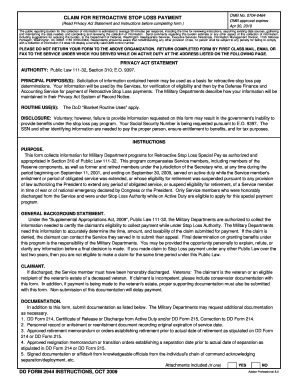 Claim for Retroactive Stop Loss Payment