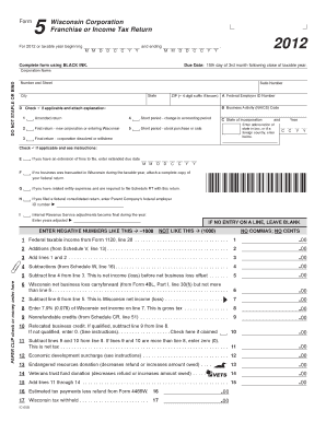 Wisconsin Corporation Franchise or Income Tax Return