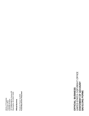 US Copyright Office Statement of Account