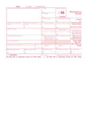 Form 1099-MISC 2009