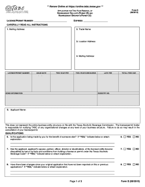 Texas Nonresident Seller's Permit Renewal Form