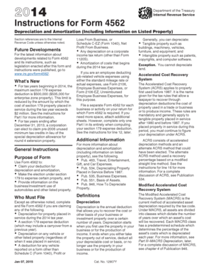 IRS Form 4562 Instructions