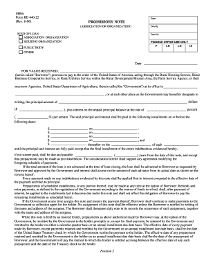 USDA Promissory Note Form RD 440-22