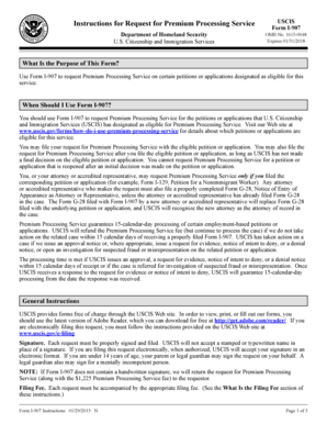 USCIS Form I-907 Premium Processing Request