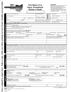 Ohio Workers' Compensation First Report of Injury