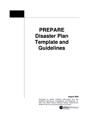 Disaster Plan Template and Guidelines