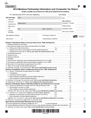 Montana Partnership Information and Composite Tax Return