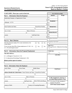 USCIS Form I-129S Nonimmigrant Petition