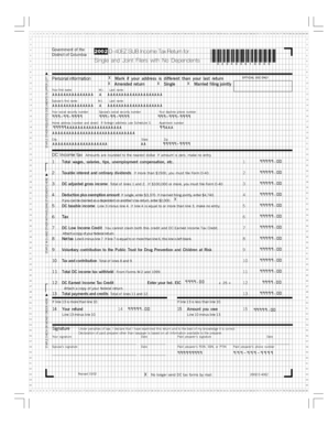 District of Columbia D-40EZ Income Tax Return