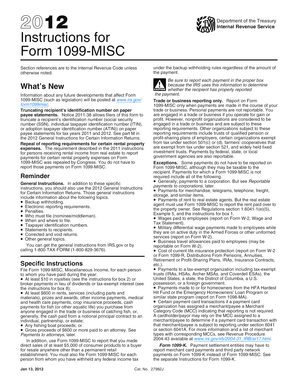 Instructions for Form 1099-MISC