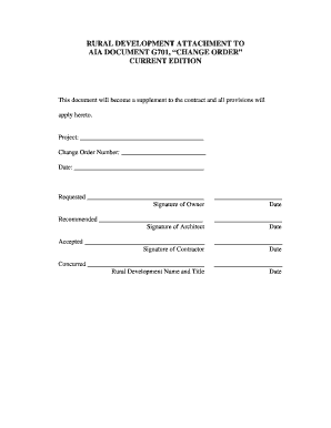 Rural Development Change Order Form