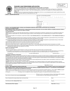 Teacher Loan Forgiveness Application