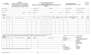 Kentucky IRP Apportioned Registration Supplemental Application