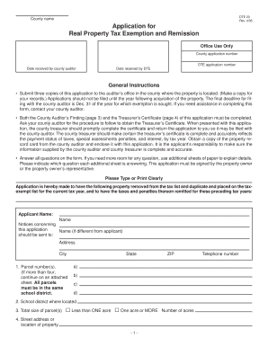 Ohio Real Property Tax Exemption Application