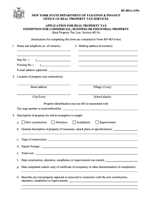 New York State Commercial Property Tax Exemption Application
