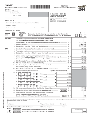 Kentucky 740-EZ Individual Income Tax Return