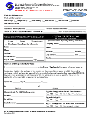 Seattle Drainage and Sanitary System Permit Application