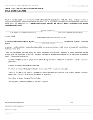 Nebulizer Care Consent Form