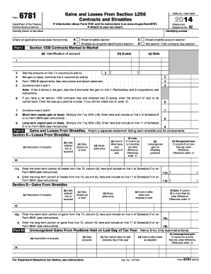 Form 6781 Contracts and Straddles 2014
