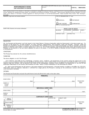 US Federal Bond Form