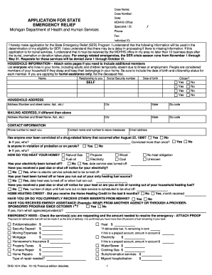 Michigan State Emergency Relief Application
