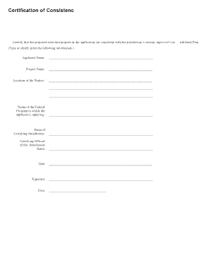 HUD-2991 Certification of Consistency