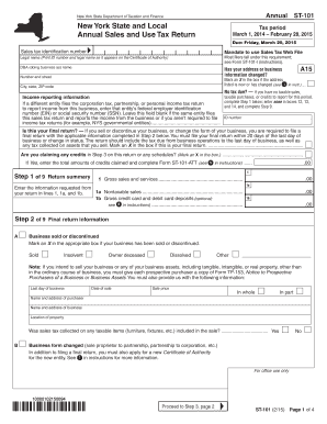 New York State Annual Sales and Use Tax Return