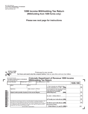 Colorado 1099 Income Withholding Tax Return