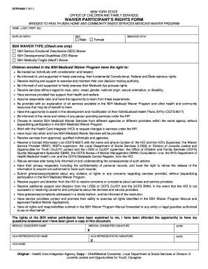 New York Waiver Participant's Rights Form