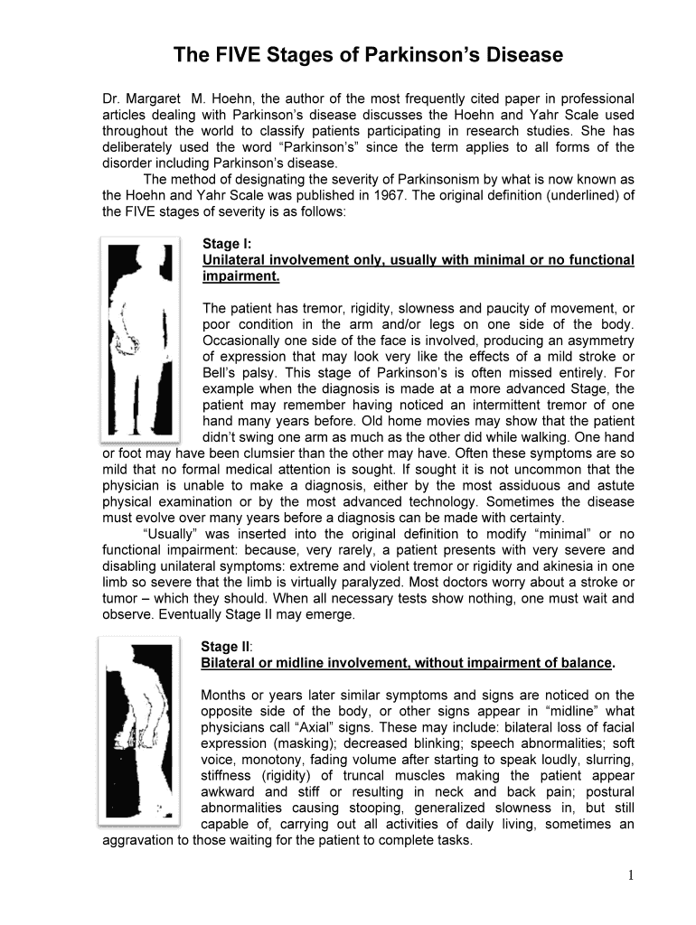 Fillable Online The FIVE Stages of Parkinsons Disease Fax Email Print ...
