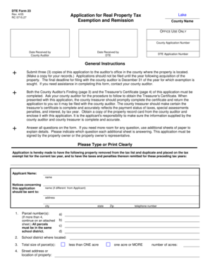Ohio Real Property Tax Exemption Application