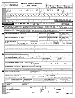 New York Vehicle Registration and Title Application