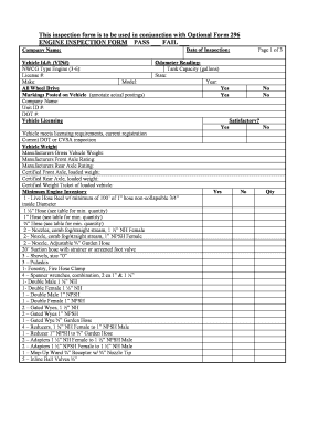 Engine Inspection Form