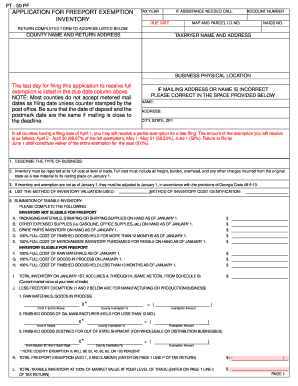 Georgia Freeport Exemption Application