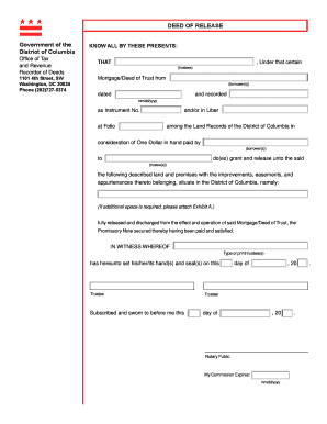 Deed of Release for Mortgage