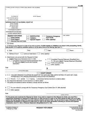 California Request for Order FL-300