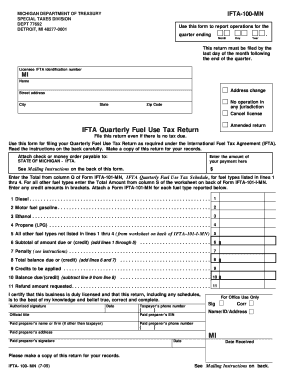 IFTA Quarterly Fuel Use Tax Return