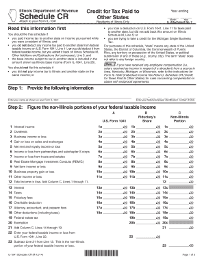 Illinois Schedule CR Tax Credit Form
